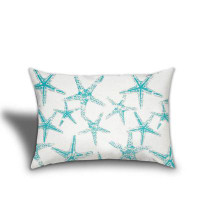 HomeRoots 18" X 18" Ocean Blue And White Zippered Nautical Throw Indoor Outdoor Pillow