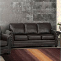 Wildon Home® Ayreana Chocolate Brown Leather Sofa and Chair