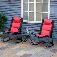 Rocking Chair Set 26.75" x 35.5" x 41.75" Red