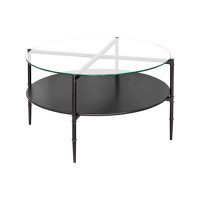 Latitude Run® Round Coffee Table With Interchangeable Wood And Glass Top