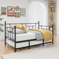 Farm on table Metal Daybed Frame Twin Size Platform with trundle