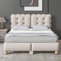Alcott Hill Upholstered Platform Bed With Support Legs