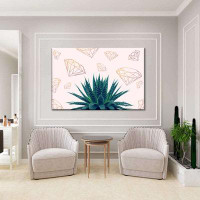 Dakota Fields Succulent Plant Diamonds Canvas Print