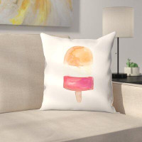 East Urban Home Jetty Printables Watercolor Popsicle Throw Pillow