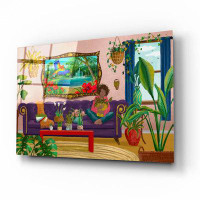 Bay Isle Home™ Bay Isle Home™ 'Plant Hugger' By Christine Rotolo, Acrylic Glass Wall Art