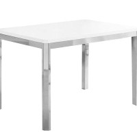 Lux Comfort 32" White And Silver Metal Dining Table