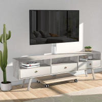 Symple Stuff Abdulazeem TV Floor Stand for 32-70 inch TVs, Upgraded Wheels, Cable Management, Height Adjustable