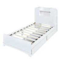 Latitude Run® Twin Size Storage Platform Bed Frame with with Two Drawers