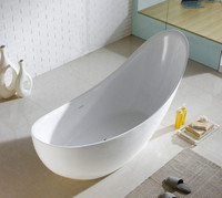 80.5 or 68 FreeStanding High Back, Acrylic Composite Construction Bathtub - Brass Pop-Up Drain Incl – Chrome cUPC  KBQ