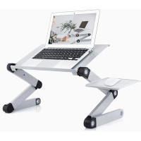 Lipoton Laptop Stand For Bed Portable Lap Desk Foldable Table Workstation Notebook Riser With Mouse Pad