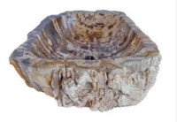 16 to 32 in. L, 12 to 19 in. W - Natural Stone Vessel Vessel Sink - Petrified Wood  4.5 to 6.5 in. H