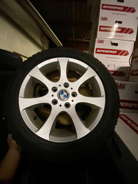 FOUR USED 16 INCH OEM BMW + 205 / 55 R16 WINTER TIRES !!