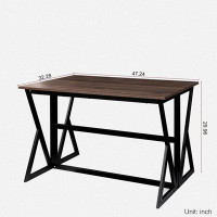 17 Stories Classic design Wood Drop Leaf High Table with Foldable function, Can save space