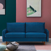 Mercer41 Upholstered Square Arm Loveseat For Living Room