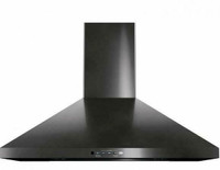 GE 36 INCH BLACK STAINLESS STEAL WALL MOUNT PYRAMID CHIMNEY HOOD. 350 CFM (JVW5361BJTSC). SUPER SALE $499. NO TAX.