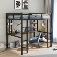 Mason & Marbles Beaufort Full Metal Loft Bed with Built-in-Desk by Mason & Marbles