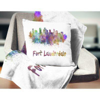 East Urban Home Cityscape Fort Lauderdale Skyline Pillow