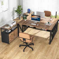 Latitude Run® Lympsham 2 - Piece Home Office Executive Desk and Lateral File Cabinet