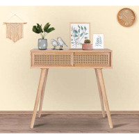 Ivy Bronx Console Table, 31" Console Tables For Entryway Small Entryway Table, Vanity Desk Rattan Dresser Side Table Ent