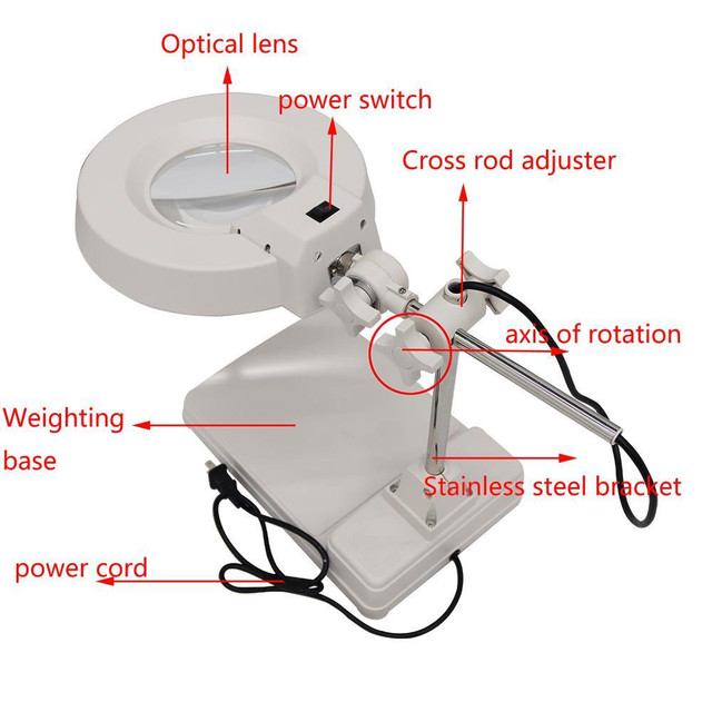 110V 20X Table Magnifier Lamp LED Daylight Bright Magnifying Glass 140122 in Other Business & Industrial in Toronto (GTA) - Image 3
