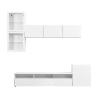 Latitude Run® TV Stand With Wall-Mounted Floating Storage In Living Room