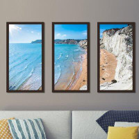 Picture Perfect International "Scala Dei Turchi, Sicily, Italy" - 3 Piece Picture Frame Photograph Print Set on Plastic