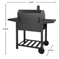 FETMIA Black CD1824AC 24-Inch Charcoal BBQ Grill: Ideal For Outdoor Picnics And Backyard Cooking, Complete With Cover