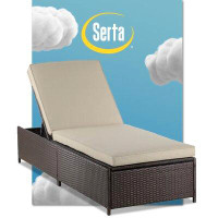 Serta at Home Serta Laguna Outdoor Patio Furniture Collection Storage Chaise Lounge, Brown Wicker
