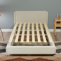 Ebern Designs 0.68-Inch Vertical Mattress Support Wooden Bunkie Board/Bed Slats,King, Beige