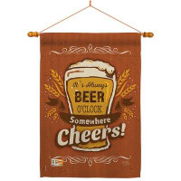 Breeze Decor It's Always Beer O'clock 2-Sided Polyester 40" x 28" Flag Set