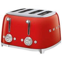 Smeg TSF03RDUS Retro 50&#39;s Style 4-Slot Toaster 1800 W Red