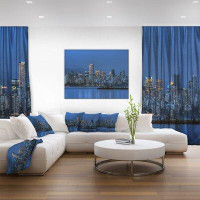 Made in Canada - East Urban Home 'Vancouver Downtown in Evening' Photographic Print on Wrapped Canvas