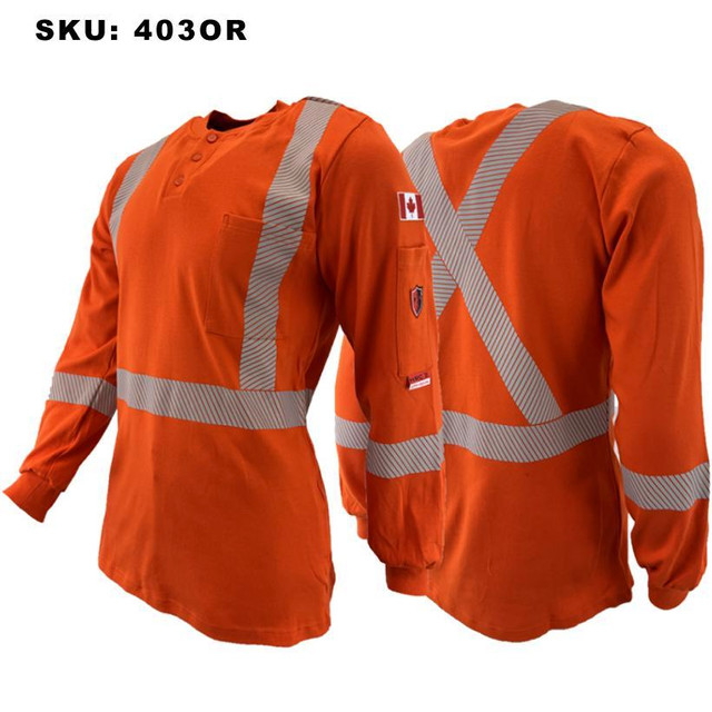 FR (Flame Resistant) Hi-Viz Orange Long Sleeve Shirt in Men's