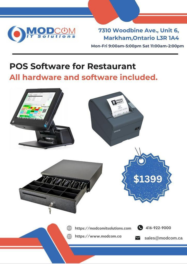 Pos for restaurant all hardwares are included in Software
