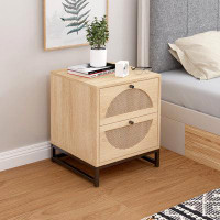 Bay Isle Home™ 2 Drawer Side Table, Display Rack For Bedroom And Living Room, Nightstand Side Table Bedroom Storage Draw
