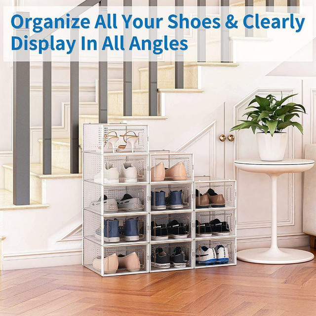 NEW 12 PACK STACKABLE SHOE BOX STORAGE 12720SS in Storage & Organization in Alberta - Image 4