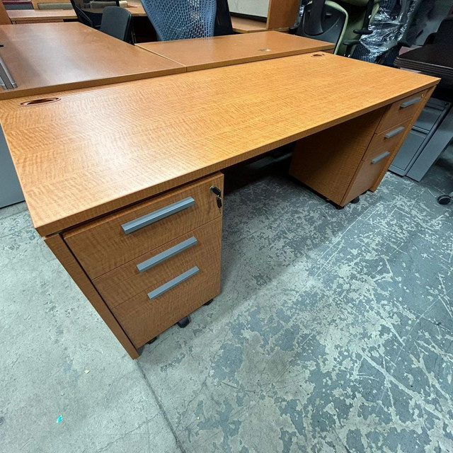 Global Straight Desk with Pedestal-Excellent Condition-Call us now! in Desks in Toronto (GTA)