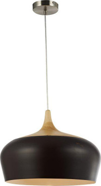 1-Light Inverted Bowl Pendant - Brown or White - in 2 sizes 10x14 and 9x16.5"