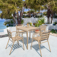 Hokku Designs Patio Dining Set,Simple Style,Aluminum Chair-4