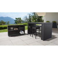 Latitude Run® Larrissa Sol 72 Outdoor™ Bar Set with Aluminum Frame and Wicker Outer Frame