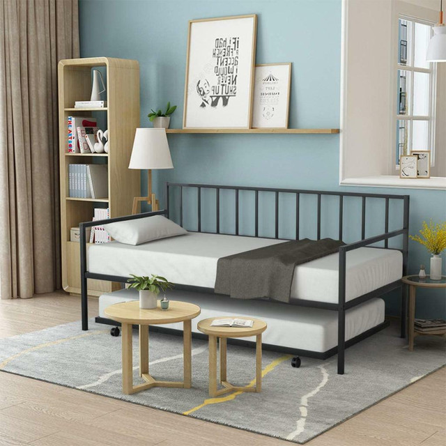 NEW METAL TWIN SIZE DAYBED & TRUNDLE FRAME SET 431138 in Beds & Mattresses in Regina - Image 4