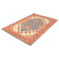 Isabelline One-of-a-Kind Qaiden Hand-Knotted 2010s Gazni Red 6'7" x 10'3" Wool Area Rug