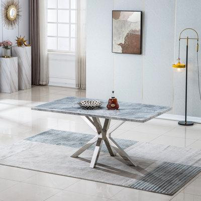 Brayden Studio Modern Rectangular Marble Table in Other Tables