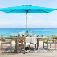 Arlmont & Co. Upgrade Your Outdoor Space: 6×9FT Rectangular Patio Umbrella with UV Protection Wind-Resistant