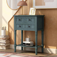 Breakwater Bay Console Table, Slim Sofa Table With Three Storage Drawers And Bottom Shelf For Living Room, Easy Assembly