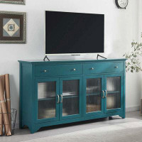 Red Barrel Studio TV Console For TV's Up To 66", Storage Buffet Cabinet, Sideboard With Glass Door And Adjustable Shelve