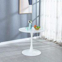 BOSTINS Table Mid-Century Dining Table For 2-4 People With Round Mdf Table Top, Pedestal Dining Table, End Table Leisure