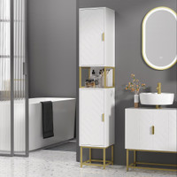 Bathroom Floor Cabinet 11.8" x 11.8" x 67.2" White