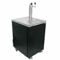 Black Kegerator / Beer Dispenser with 2 Tap Tower . *RESTAURANT EQUIPMENT PARTS SMALLWARES HOODS AND MORE*