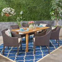Wildon Home® Abriel 7 Piece Teak Dining Set with Cushions